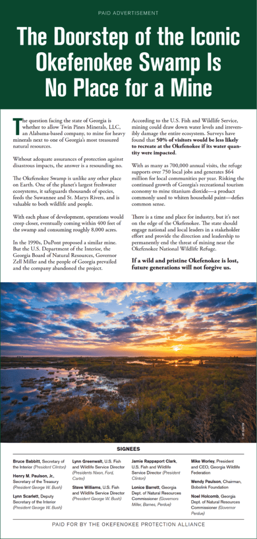 Okefenokee full page ad