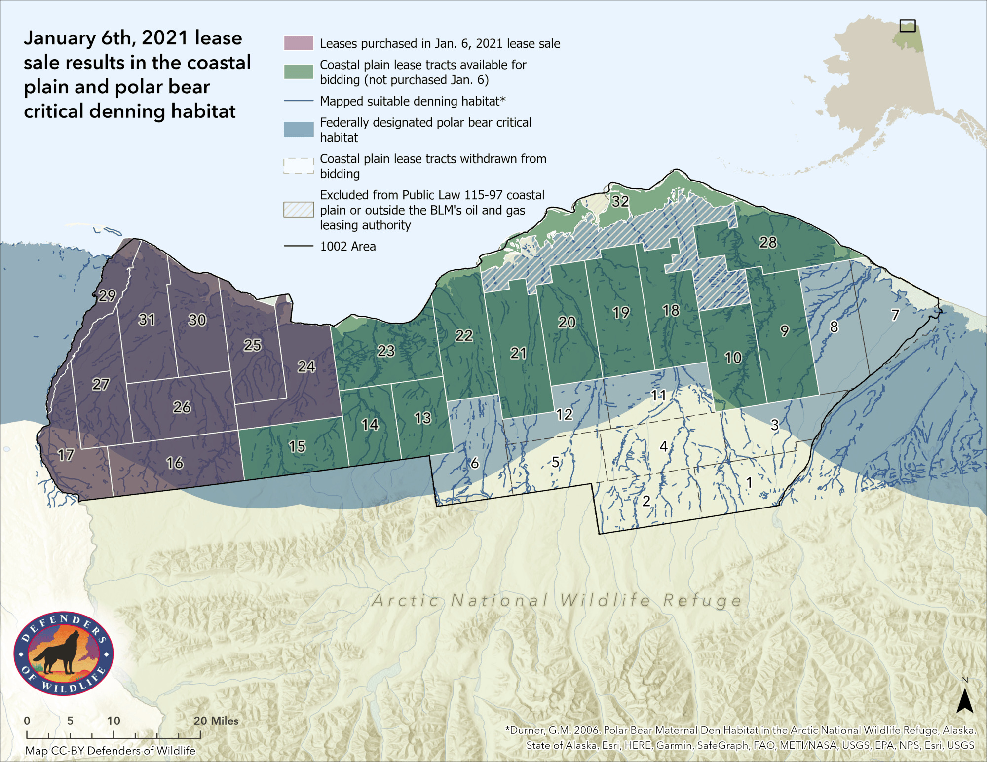 Map of Lease Sales in Alaska's Arctic