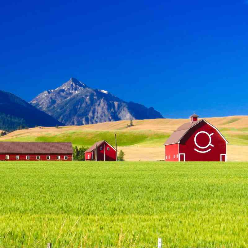 Red Barns and Mountains - Wallowa Whitman National Forest - Oregon